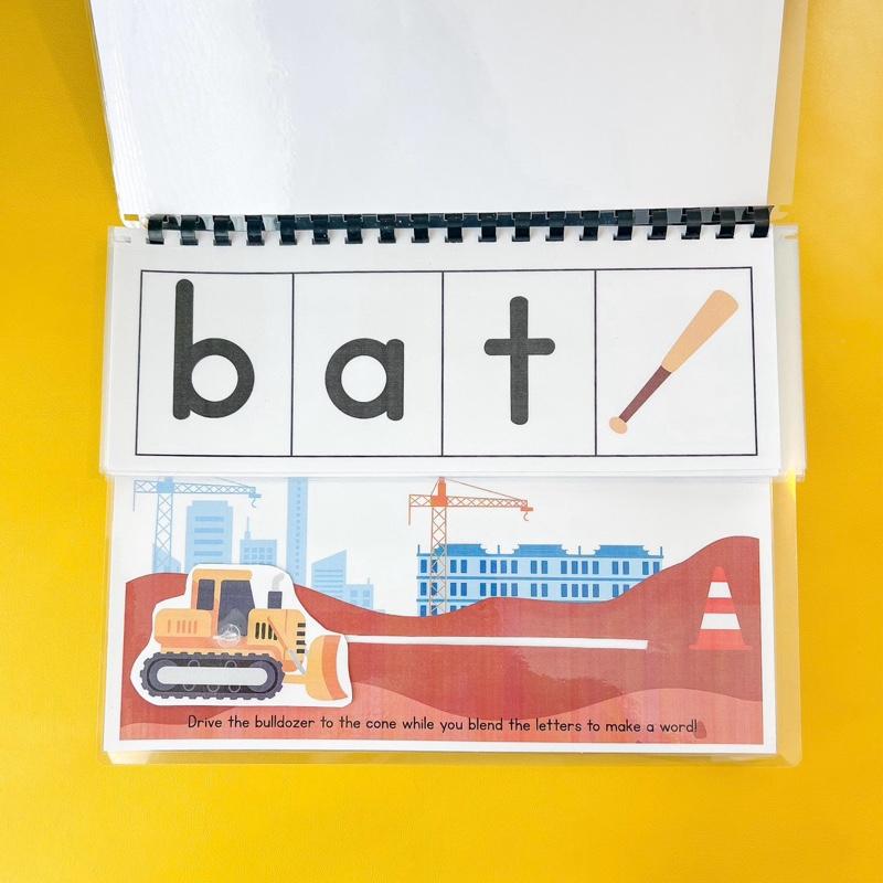 Builder Boulevard Blend & Read Interactive Laminated CVC Word Blending Book 