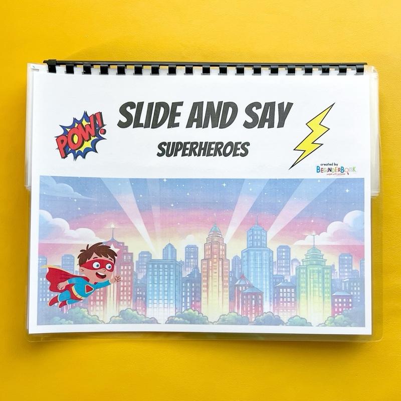 Slide & Say Superheroes: Alphabet Letter Sound & Beginning Phonics Book 