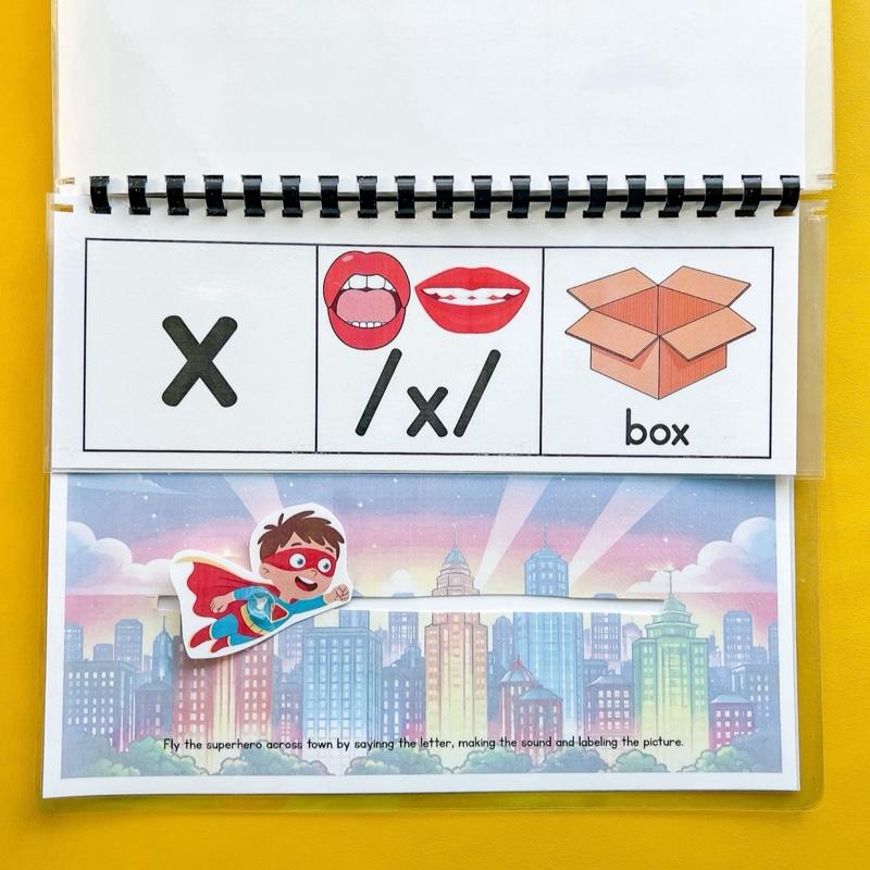 Slide & Say Superheroes: Alphabet Letter Sound & Beginning Phonics Book 