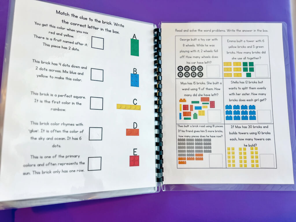 Building Up Little Minds Brick by Brick Learning Workbook Reusable