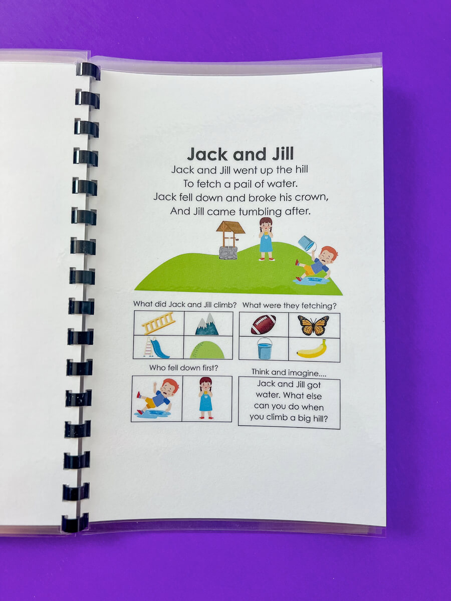 Rhyme Time Comprehension for Preschoolers and young children