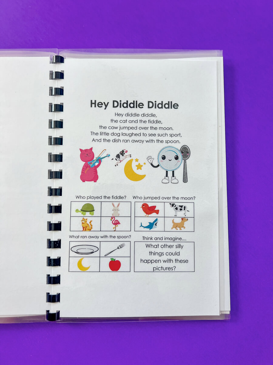 Rhyme Time Comprehension for Preschoolers and young children