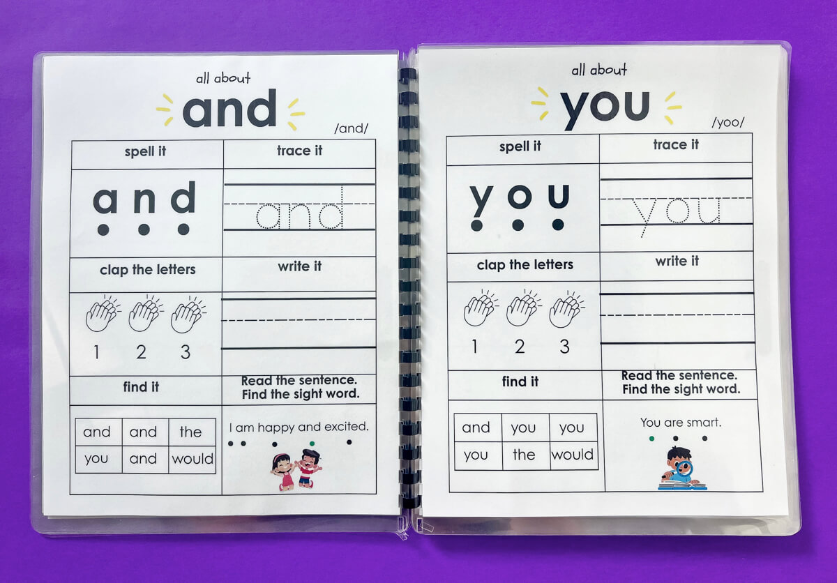 BeginderBook Sight Word Showdown: Clap, Trace, Write, Read! 30 Sight Words That Stick