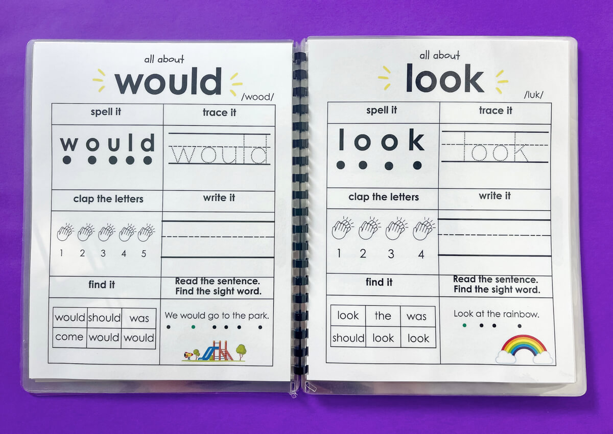 BeginderBook Sight Word Showdown: Clap, Trace, Write, Read! 30 Sight Words That Stick
