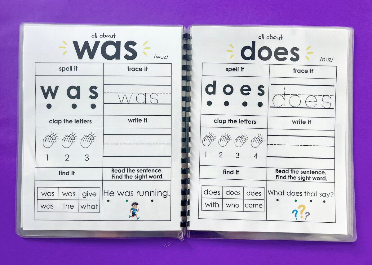 BeginderBook Sight Word Showdown: Clap, Trace, Write, Read! 30 Sight Words That Stick