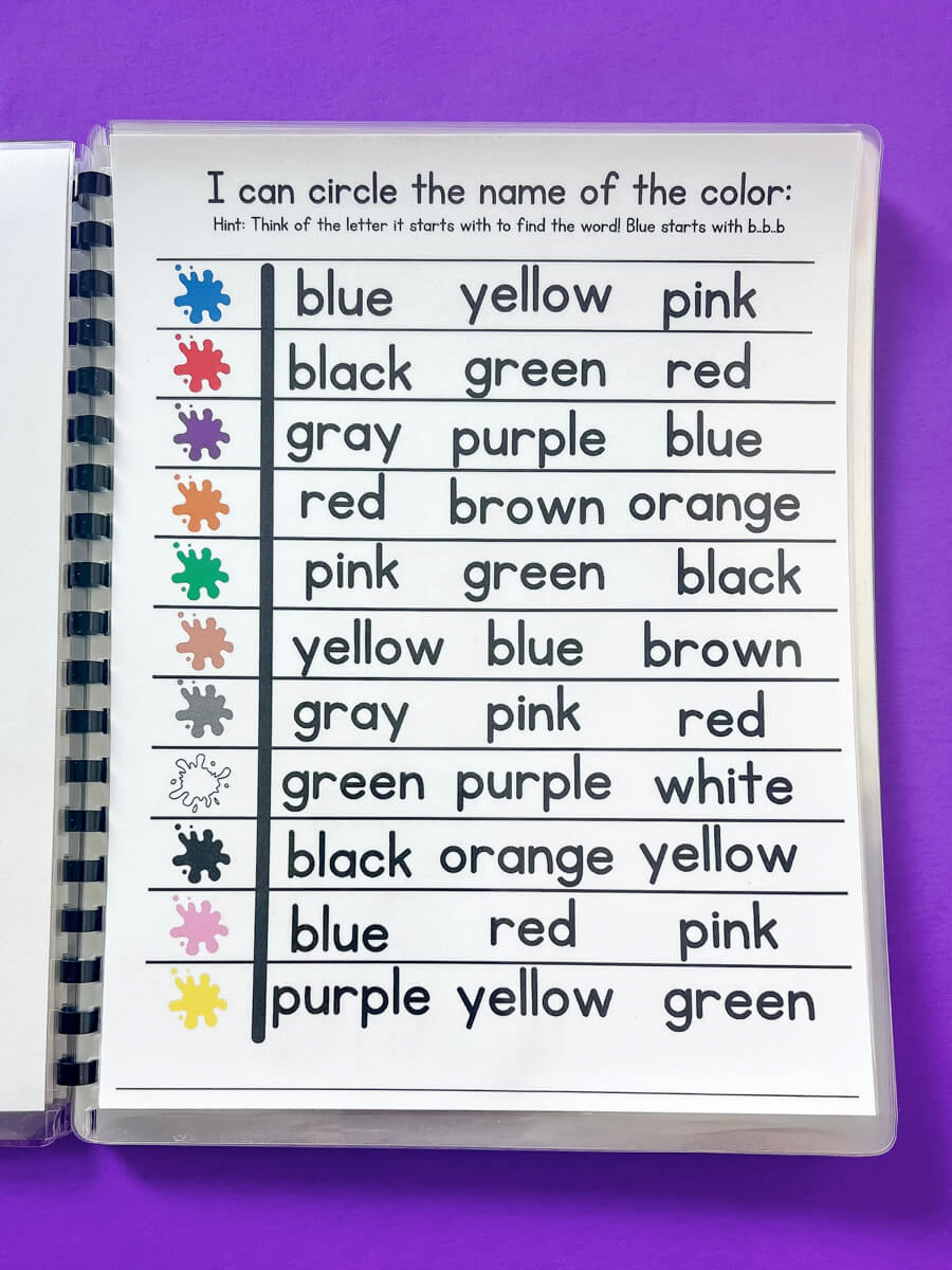 BeginderBook: The Ultimate Kindergarten Prep Workbook - Laminated Spiral Bound Pages for Kids Learning & Prepping for School