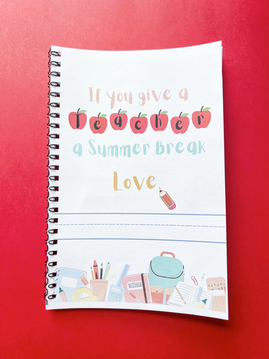 End of the Year Teacher Gift Card Book