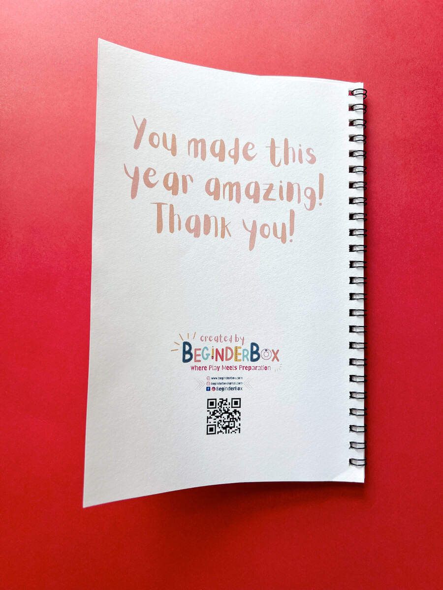 End of the Year Teacher Gift Card Book